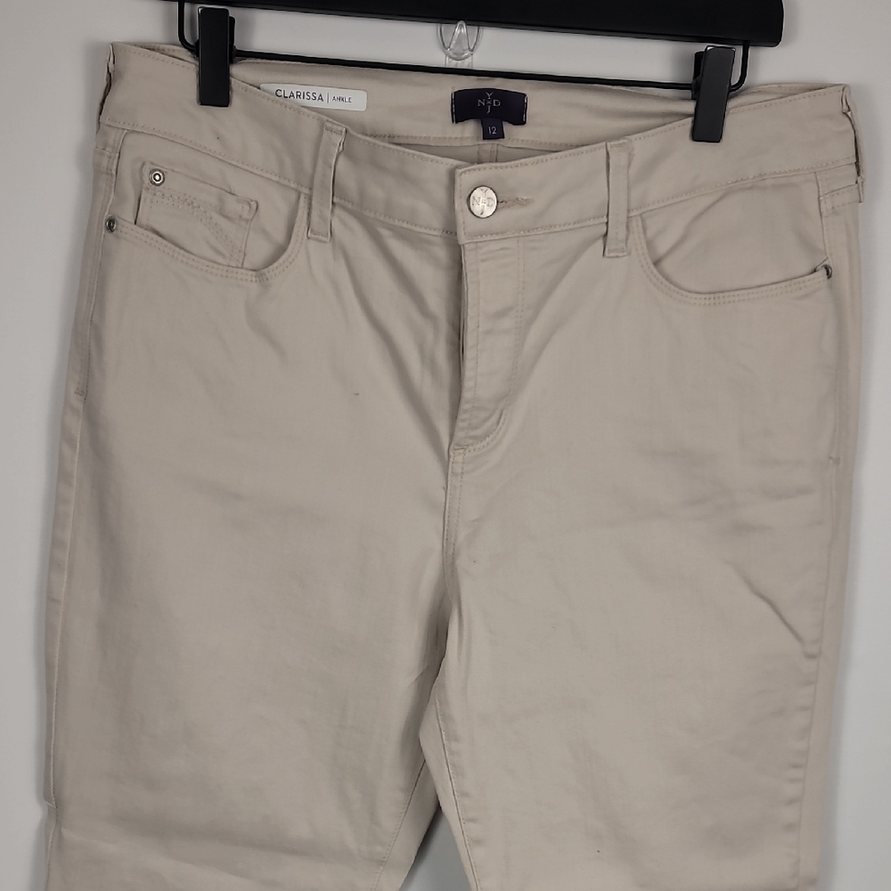 NYDJ Beige Clarissa Slim Fit Jeans Pants